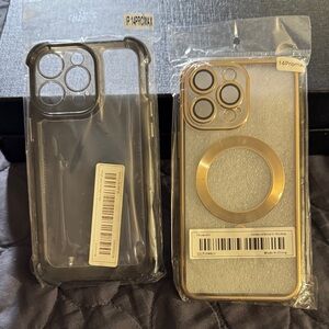 iPhone 14 Pro Max Gold and Black Phone Case bundle  for iPhone both are new